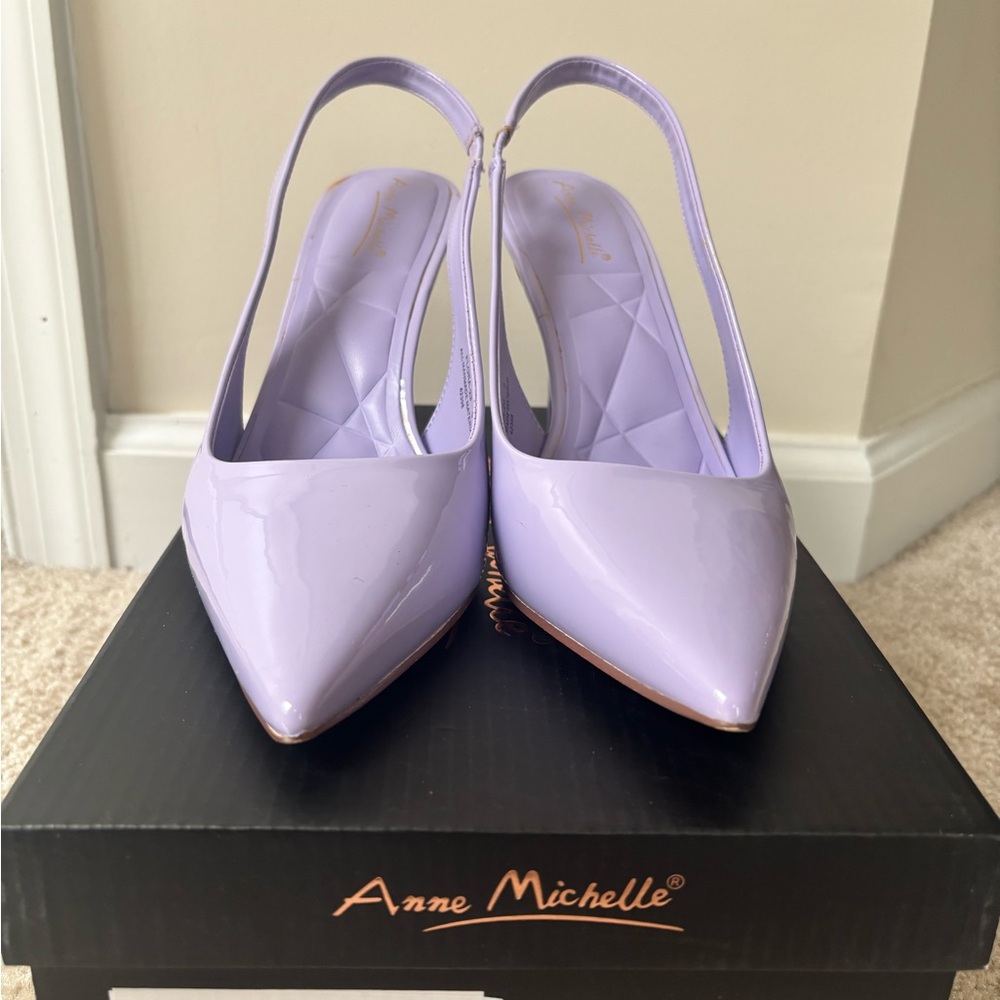Anne Michelle Purple Suede Stiletto Heels